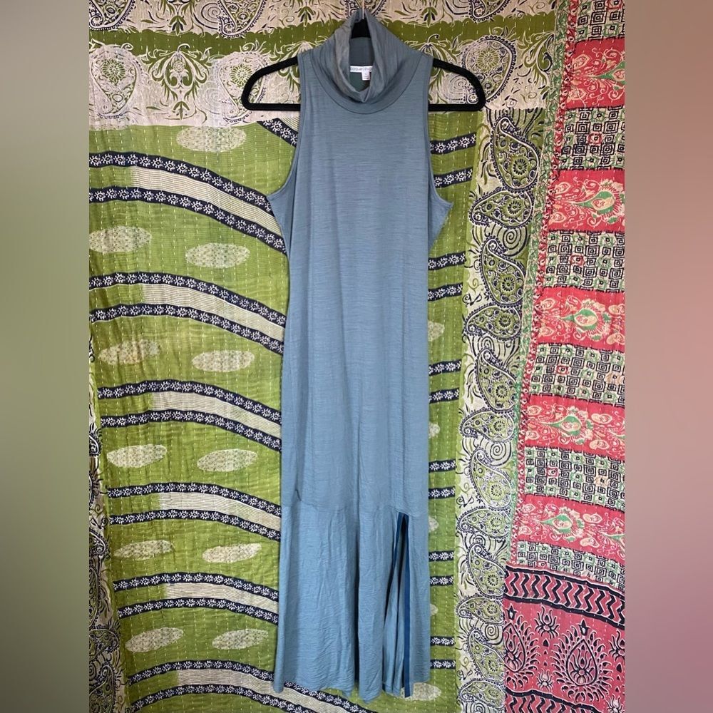 Époque Évolution Heather Moss Merino Wool Sleeveless Maxi Dress Size Small